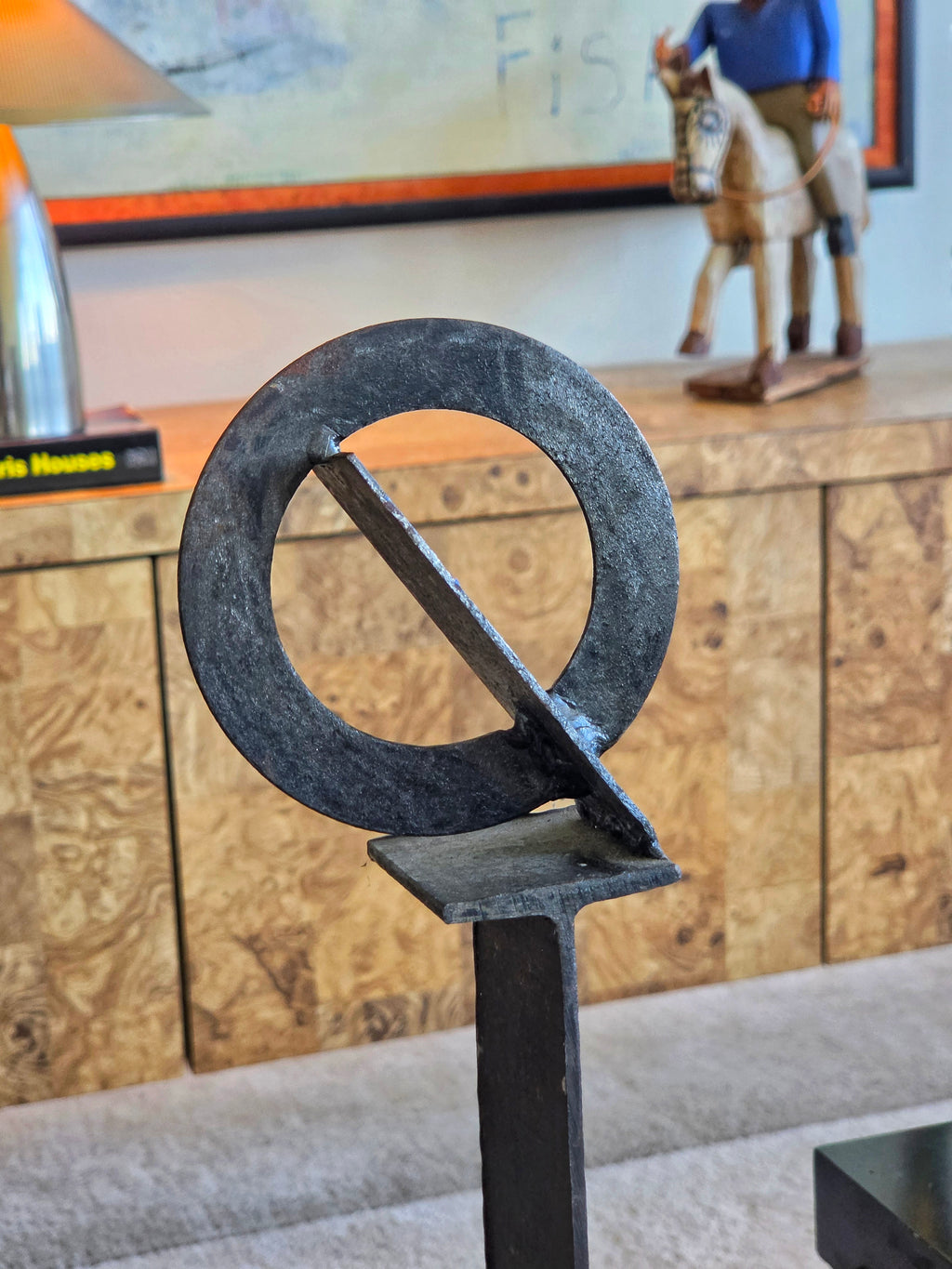 Brutalist Steel Abstract Tabletop Sculpture