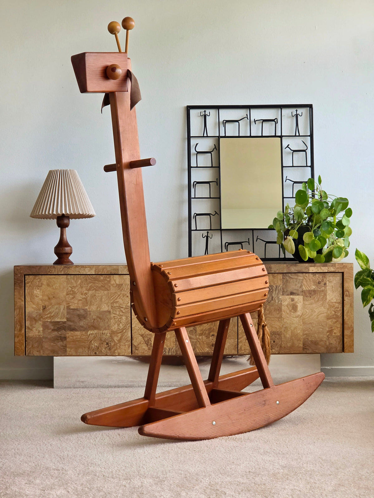 1960s Kaboodle Kit Wooden Giraffe Rocker