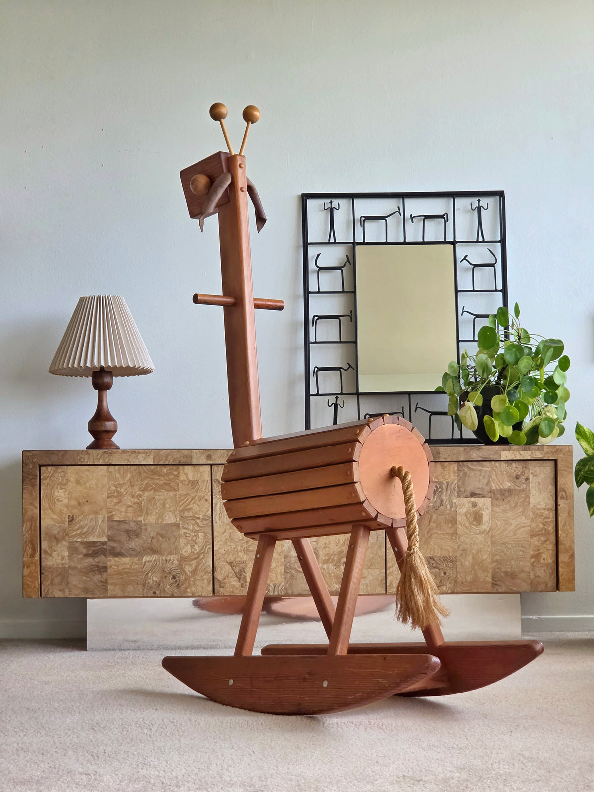 1960s Kaboodle Kit Wooden Giraffe Rocker