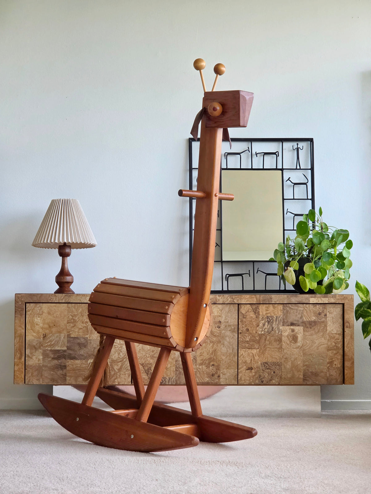 1960s Kaboodle Kit Wooden Giraffe Rocker