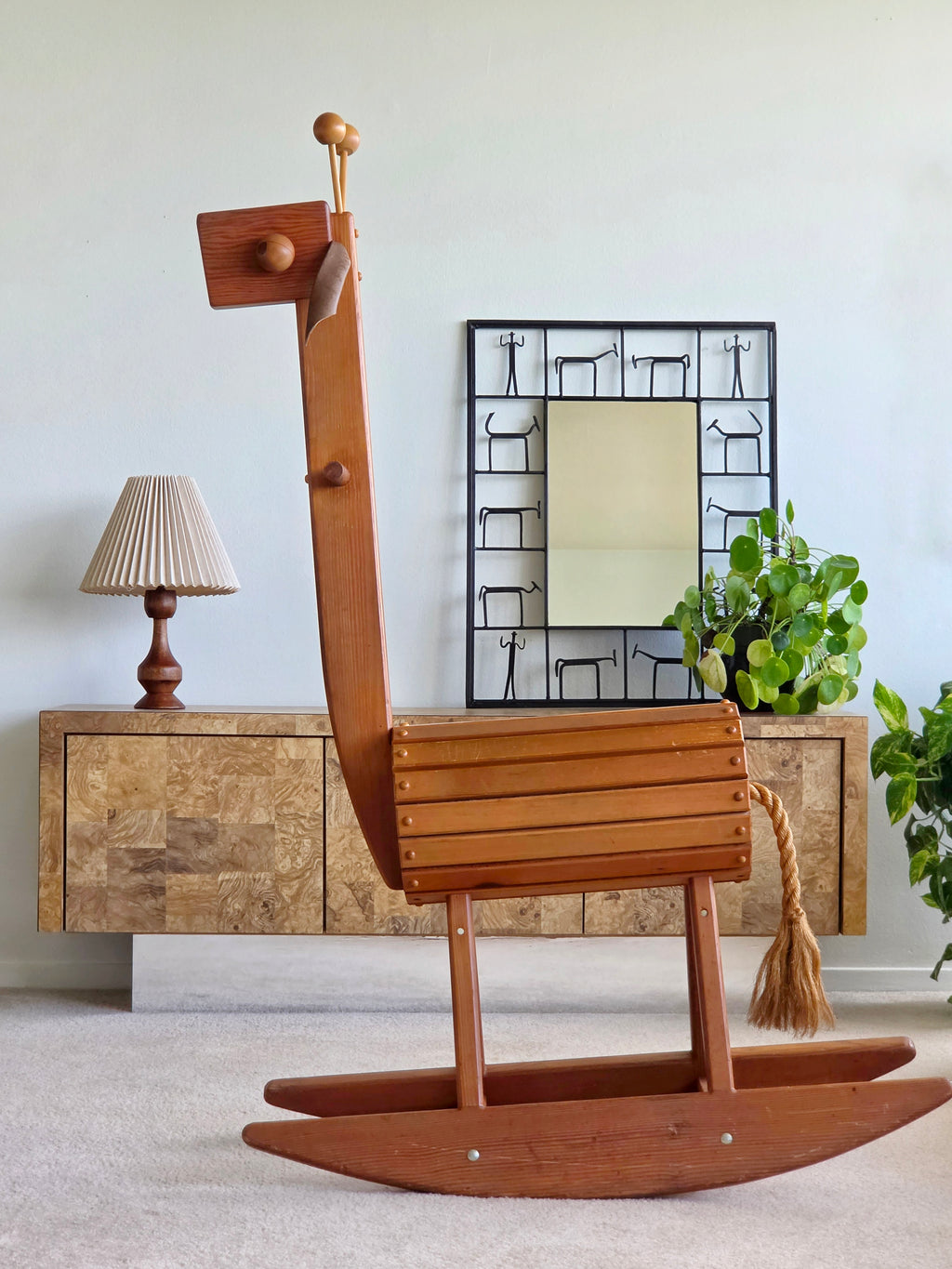 1960s Kaboodle Kit Wooden Giraffe Rocker