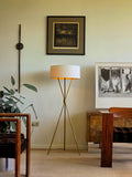 T.H. Robsjohn-Gibbings Brass Tripod Floor Lamp for Hansen NY