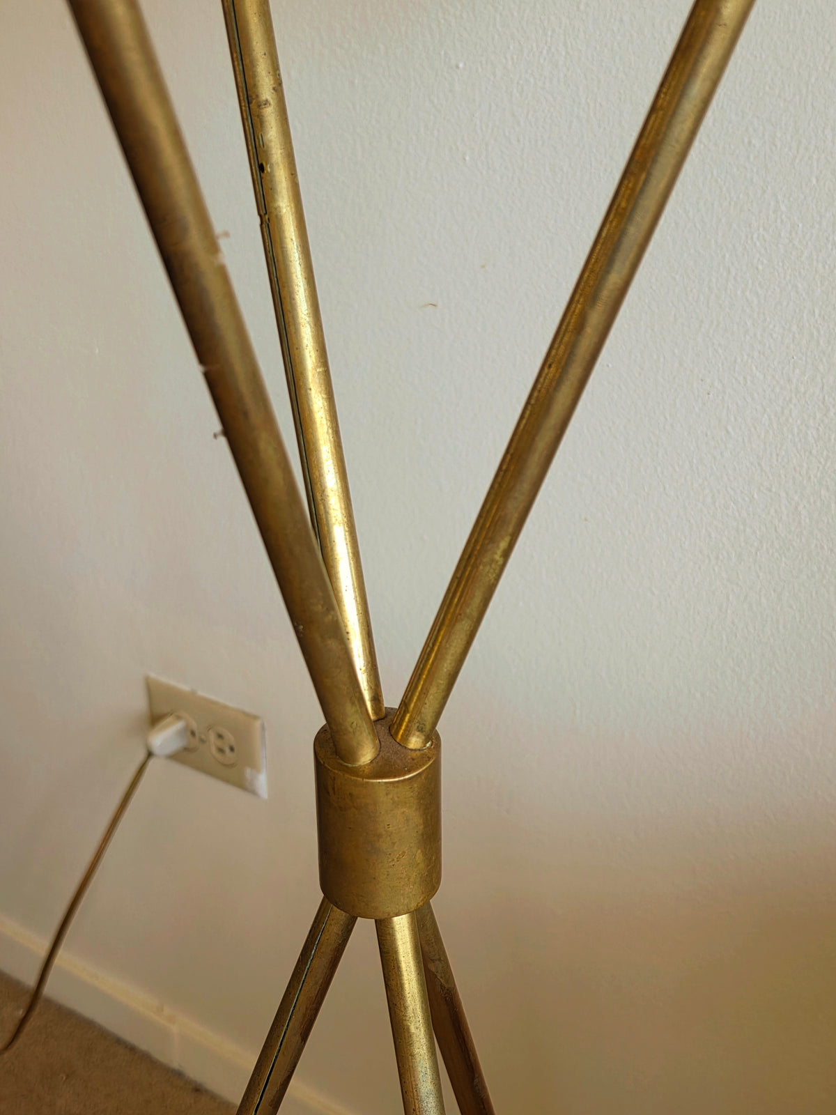 T.H. Robsjohn-Gibbings Brass Tripod Floor Lamp for Hansen NY
