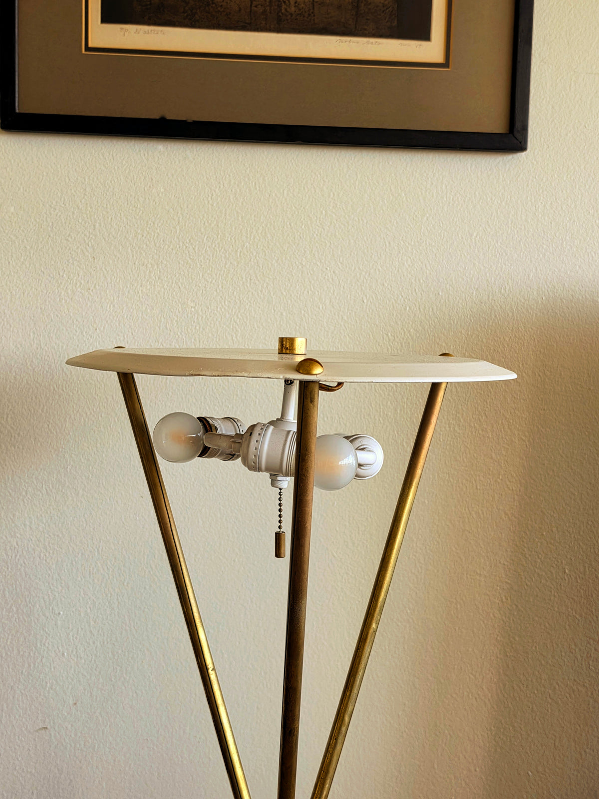 T.H. Robsjohn-Gibbings Brass Tripod Floor Lamp for Hansen NY