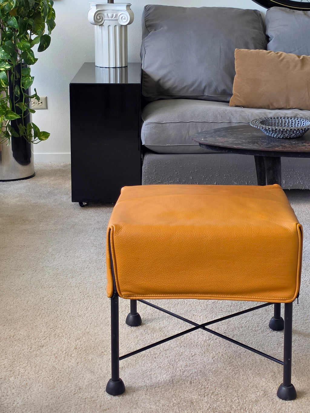 Gerard van den Berg “Charly” Leather Ottoman for Montis
