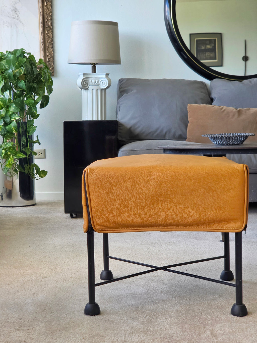 Gerard van den Berg “Charly” Leather Ottoman for Montis