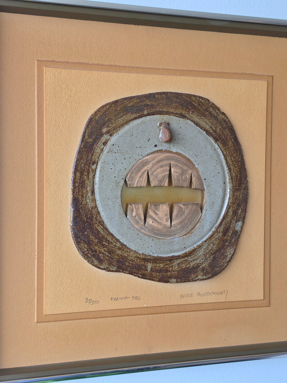 Bruce Montgomery “Piranha-Puss” Ceramic Relief