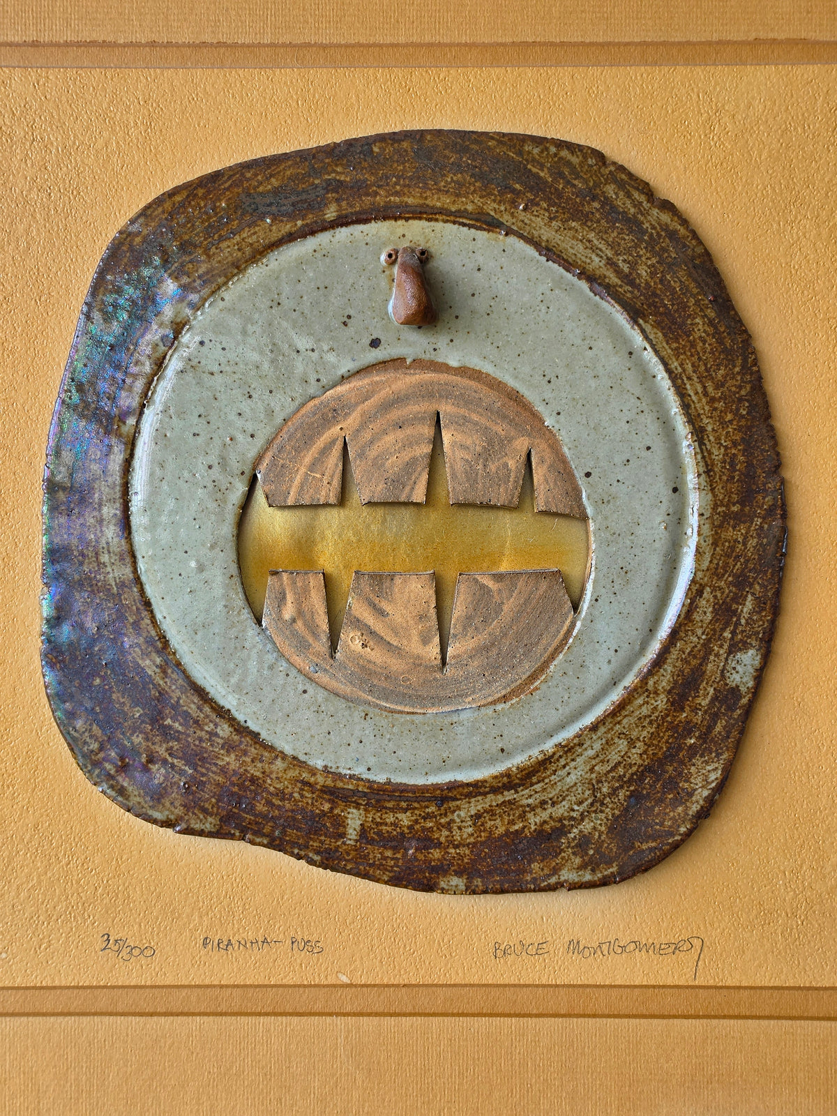 Bruce Montgomery “Piranha-Puss” Ceramic Relief
