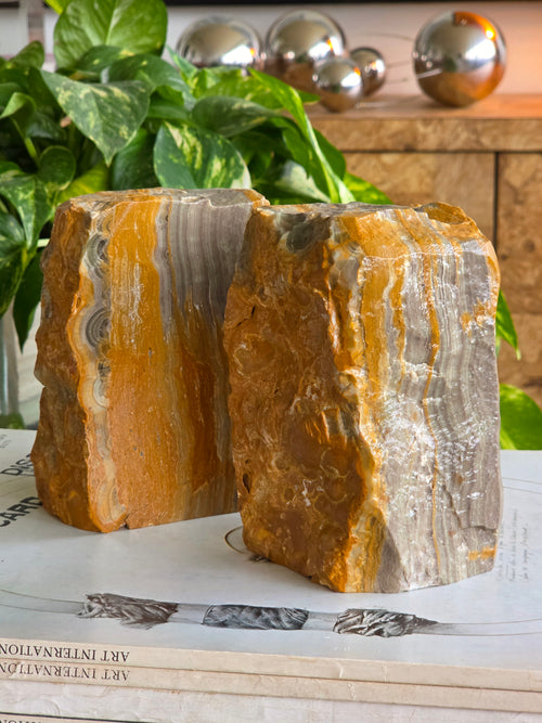 Pair of Bumblebee Jasper Bookends