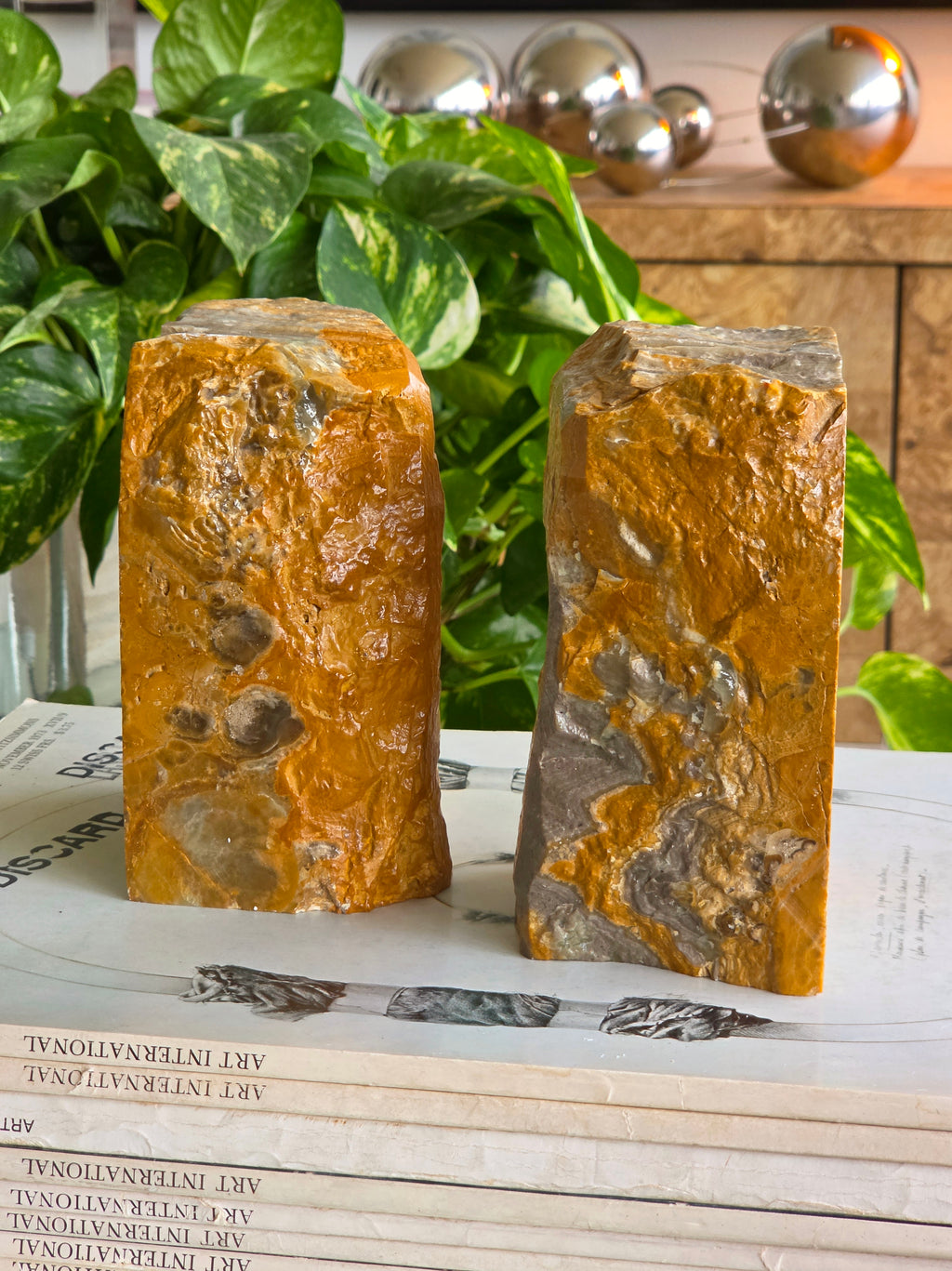 Pair of Bumblebee Jasper Bookends