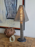 1980s Wendy Stephens Postmodern Perforated Steel Table Lamp