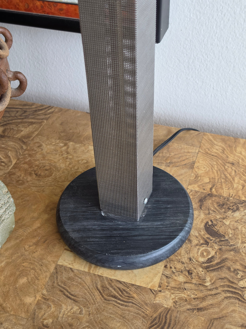 1980s Wendy Stephens Postmodern Perforated Steel Table Lamp