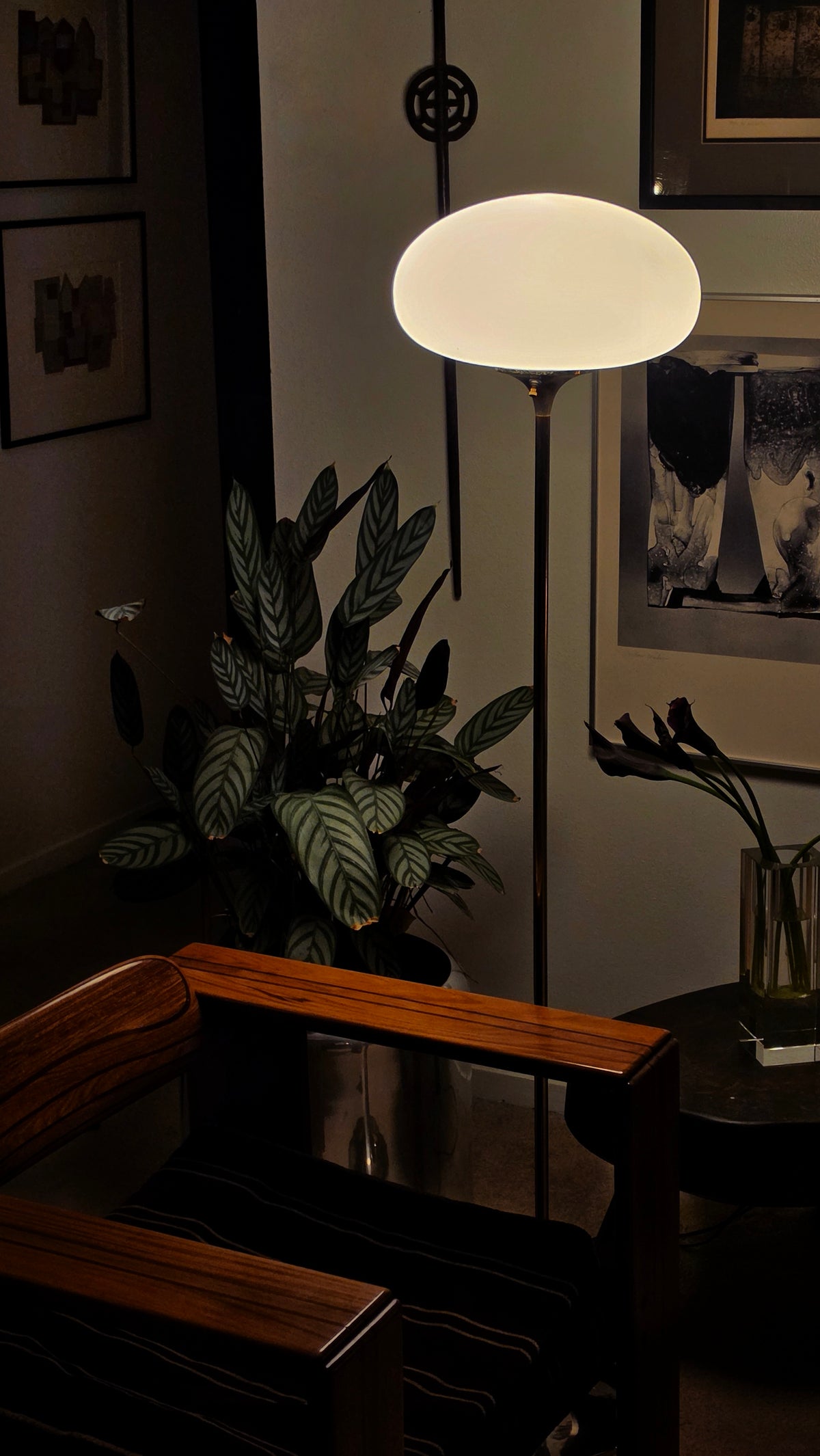 Vintage Laurel Floor Lamp with Chrome Base