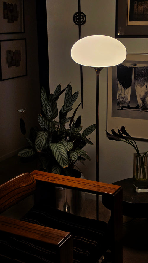 Vintage Laurel Floor Lamp with Chrome Base